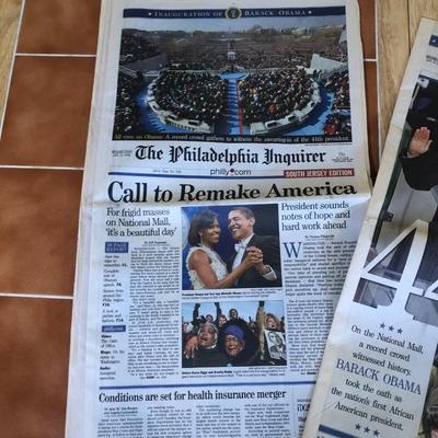 LOT 132B: Philadelphia Inquirer 16-Page Commemorative Barack Obama Inauguration Paper, Washington Post 