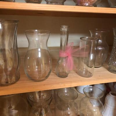 LOT 133B: Closet Lot - Variety of Glass Vases