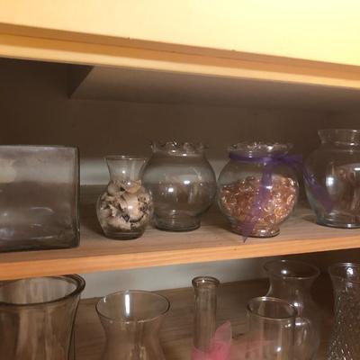 LOT 133B: Closet Lot - Variety of Glass Vases