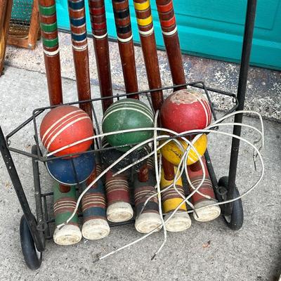 LOT 174G: Vintage Croquet Set, Badminton And More