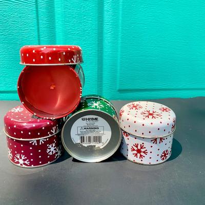 LOT 183 G: Christmas Candle Collection: Candles, Tea Light Votives, Frosted Glass Candle Covers, Lenox, Lillian Vernon, Marjolein Bastin,...