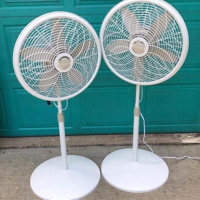 LOT 193G: Pair of Adjustable Height Standing Osculating Lasko Fans