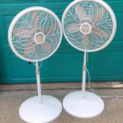 LOT 193G: Pair of Adjustable Height Standing Osculating Lasko Fans
