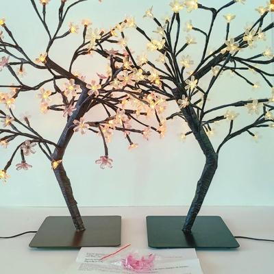 LOT 225F: Set of Two LED Sakura Flower Trees