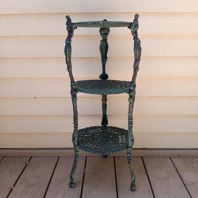 LOT 236F: Cast Iron Plant Stand with Metal Urn by Domain