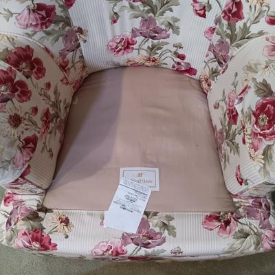 LOT 237F: Highland House Floral Print Chair with Ottoman