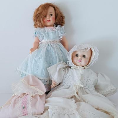 LOT 240S: Vintage Ideal ST19 Shirley Temple Doll w/ Effanbee 1974 Baby Doll