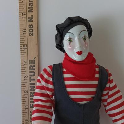 LOT 242S: French Pierott Mime Doll with Ceramic Mask