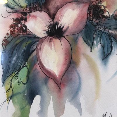 LOT 262L: JoAnne Meller Signed Floral Artwork