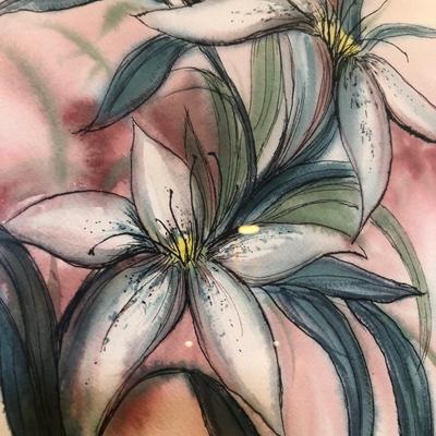 LOT 262L: JoAnne Meller Signed Floral Artwork