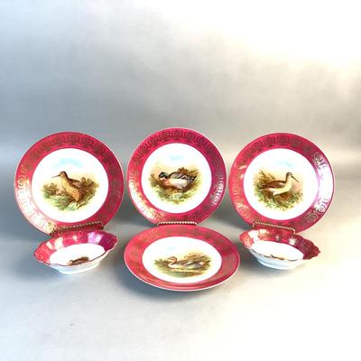 1077 Set of Austrian Game Bird Plates Imperial Ophelia