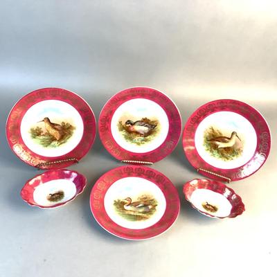 1077 Set of Austrian Game Bird Plates Imperial Ophelia