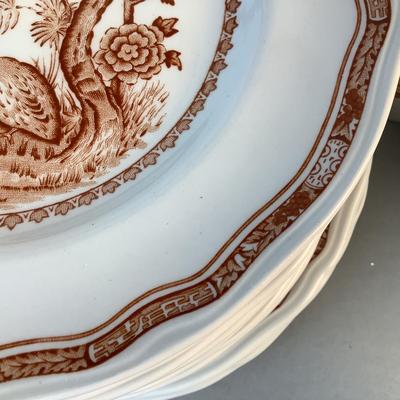 1080 Large Set of Antique Furnivals Quail Brown England China Set
