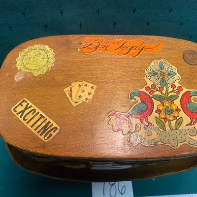 Vintage Wood Woven Basket