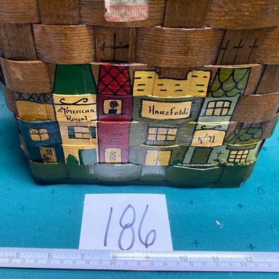 Vintage Wood Woven Basket