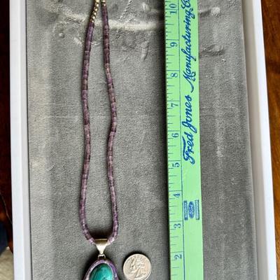 Huge Turquoise & Amethyst in sterling - stunning
