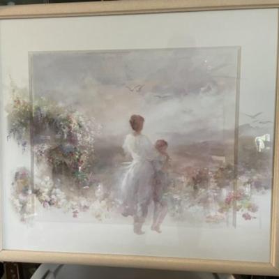 Willem Haenraets Impressionistic Pencil Signed Print "Beautiful View" Frame Size 30.5" x 34" in VG Preowned Condition.