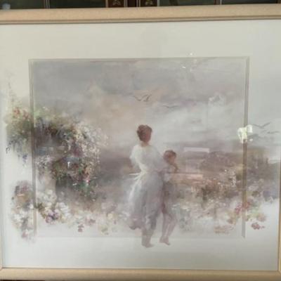 Willem Haenraets Impressionistic Pencil Signed Print "Beautiful View" Frame Size 30.5" x 34" in VG Preowned Condition.