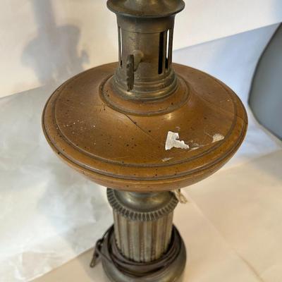Mid-Century Leviton Resin and Brass Greek Key Table Lamp
