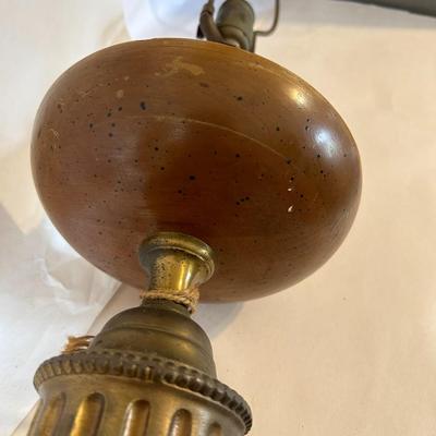 Mid-Century Leviton Resin and Brass Greek Key Table Lamp