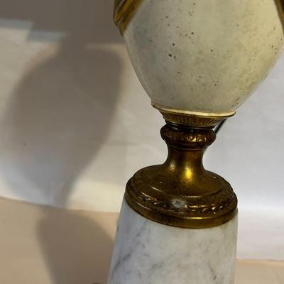Mid-Century Underwriters Laboratories Neoclassical Heavy Marble Table Lamp