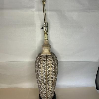 Modern Asian Style Uttermost Rich Browns Floral Motif Design Table Lamp