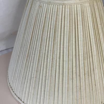 Vintage Large Antique White Pleated Fabric Empire Lamp Shade