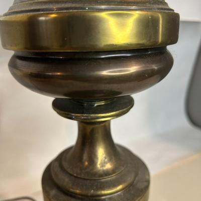 Vintage Mid-Century Stiffel Brass Column Table Lamp by Leviton