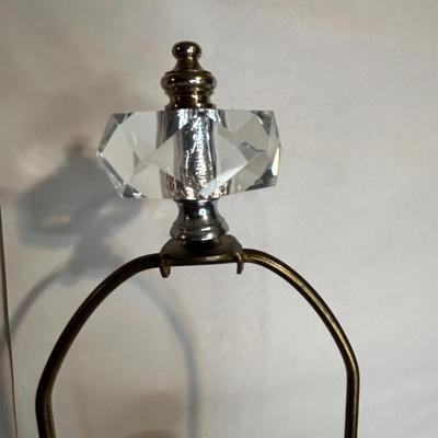 Vintage Neoclassic Lucite, Crystal, and Silver Leviton Table Lamp