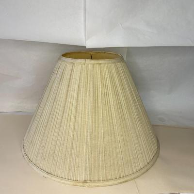 Vintage Pair of Mushroom Fabric Pleat Empire Clip Lamp Shades