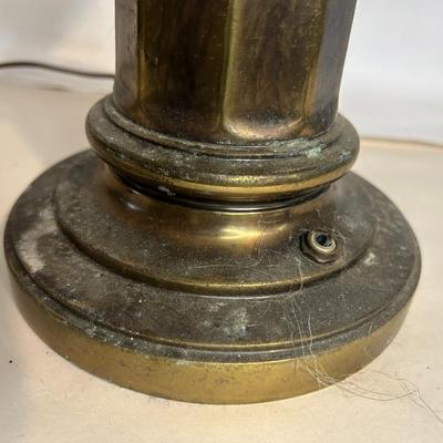 Vintage Stiffel Tall Dark Solid Brass Table Lamp by Universal Laboratories