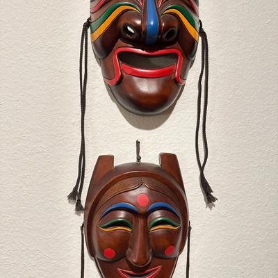 Korean theater, masks, Russian doll lot