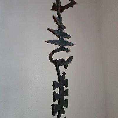 Brutalist Moderistic Rustic Metal Hanging Artwork 58