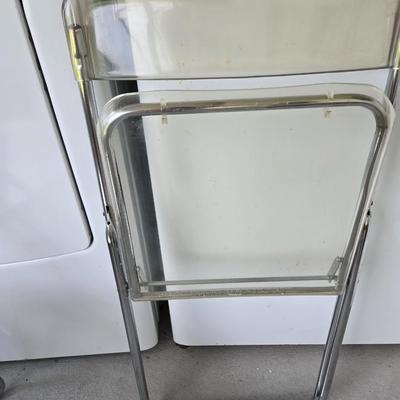 Pair Lucite Folding Chairs