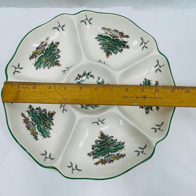 SPODE Divided Dish Serving Platter CHRISTMAS TREE pattern