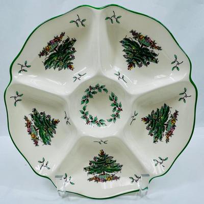 SPODE Divided Dish Serving Platter CHRISTMAS TREE pattern