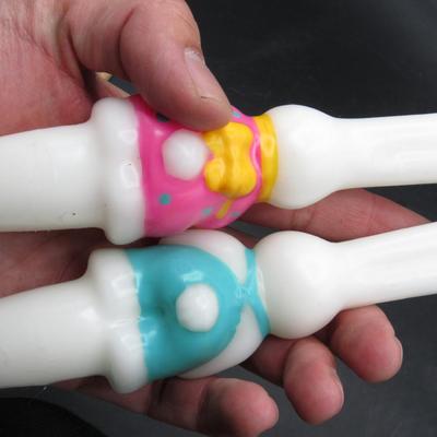 Retro Pair of Wax Easter Holiday Bunny Rabbit Candles