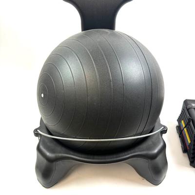 334 Pair of “The Block” Dumbbells and Exercise Ball Chair