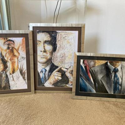 Set of 3 portrait of men in suits