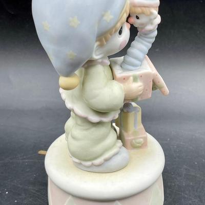 Precious Moments Music Box Musical Figurine 15504 "GOD SENT YOU JUST IN TIME"