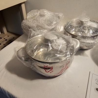 Three Burner Buffet Server w/Pots (NIB) + Electric Smokeless Grill (G-JS)