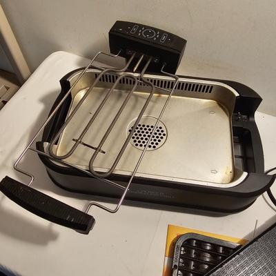 Three Burner Buffet Server w/Pots (NIB) + Electric Smokeless Grill (G-JS)
