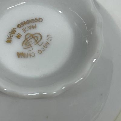 Vintage Ucagco Rose Floral Yellow Demitasse Cup & Saucer