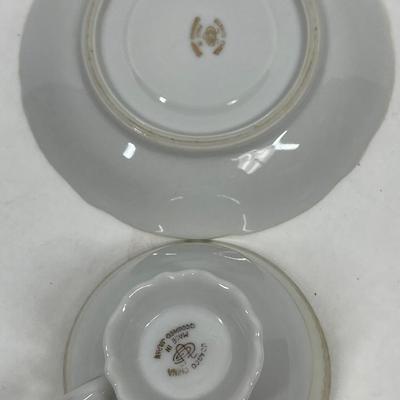 Vintage Ucagco Rose Floral Yellow Demitasse Cup & Saucer