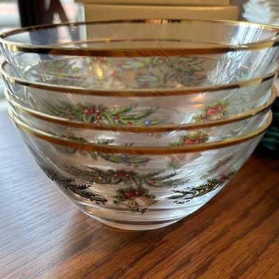 2nd set Spode Christmas tree garland, salad bowl set of four