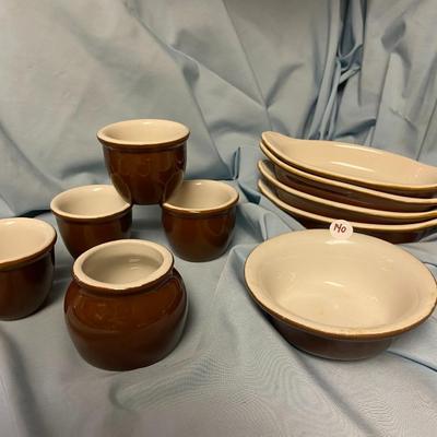 Hall Hunter Brown Ceramic Dinnerware Lot