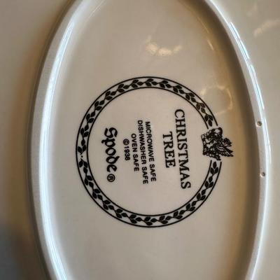 Spode Christmas tree oval serving bowl 12 1/2 inches New In Box
