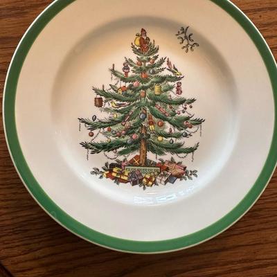 Spode Christmas tree salad plates set of eight