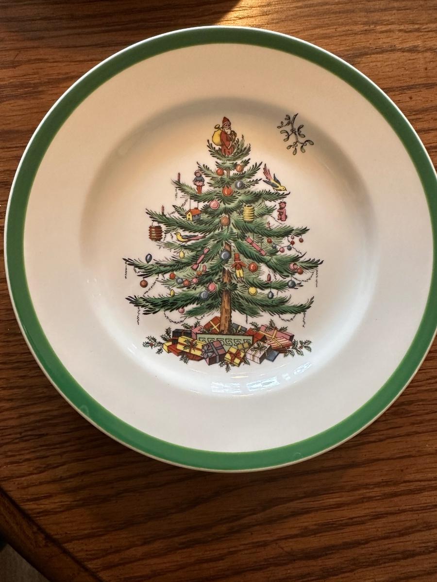 Spode Christmas tree salad plates set of six