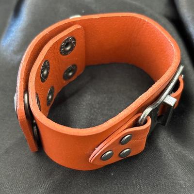 Punk Leather Metal Button Bracelets For Men Women Handmade Fashion Jewelry Bangle